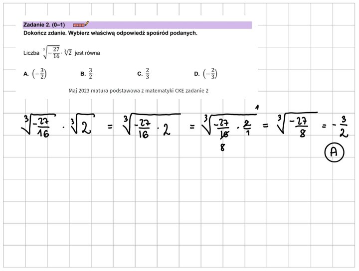 Potęgi i pierwiastki zadania maturalne