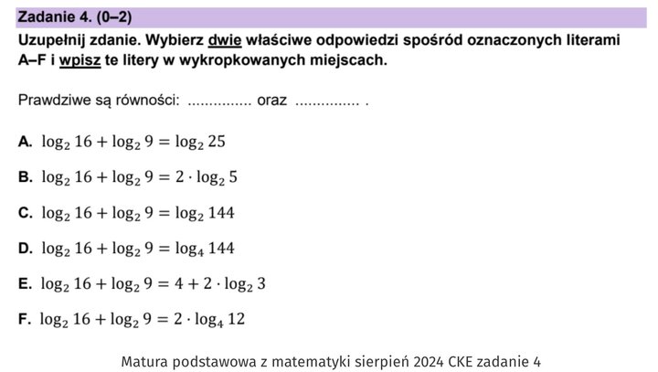 Logarytmy zadania maturalne