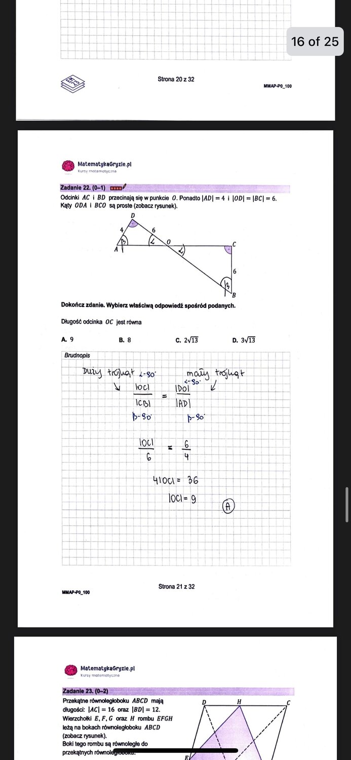 Zadanie 22, matura próbna z matematyki podstawowej Grudzień 2022