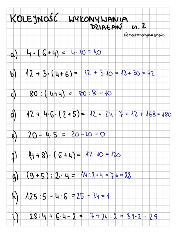 Kolejność wykonywania działań cz. 2