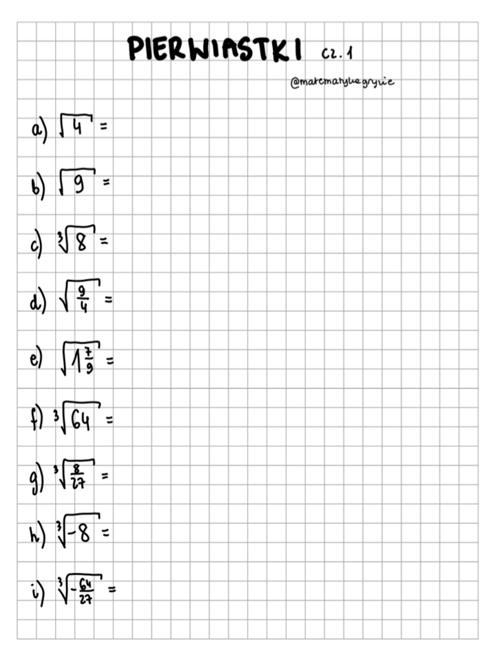 Pierwiastki cz. 1
