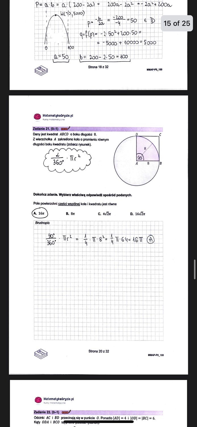 Zadanie 21, matura próbna z matematyki podstawowej Grudzień 2022