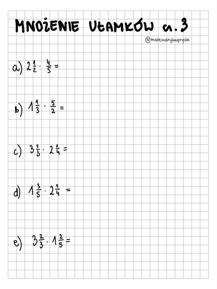Mnożenie ułamków