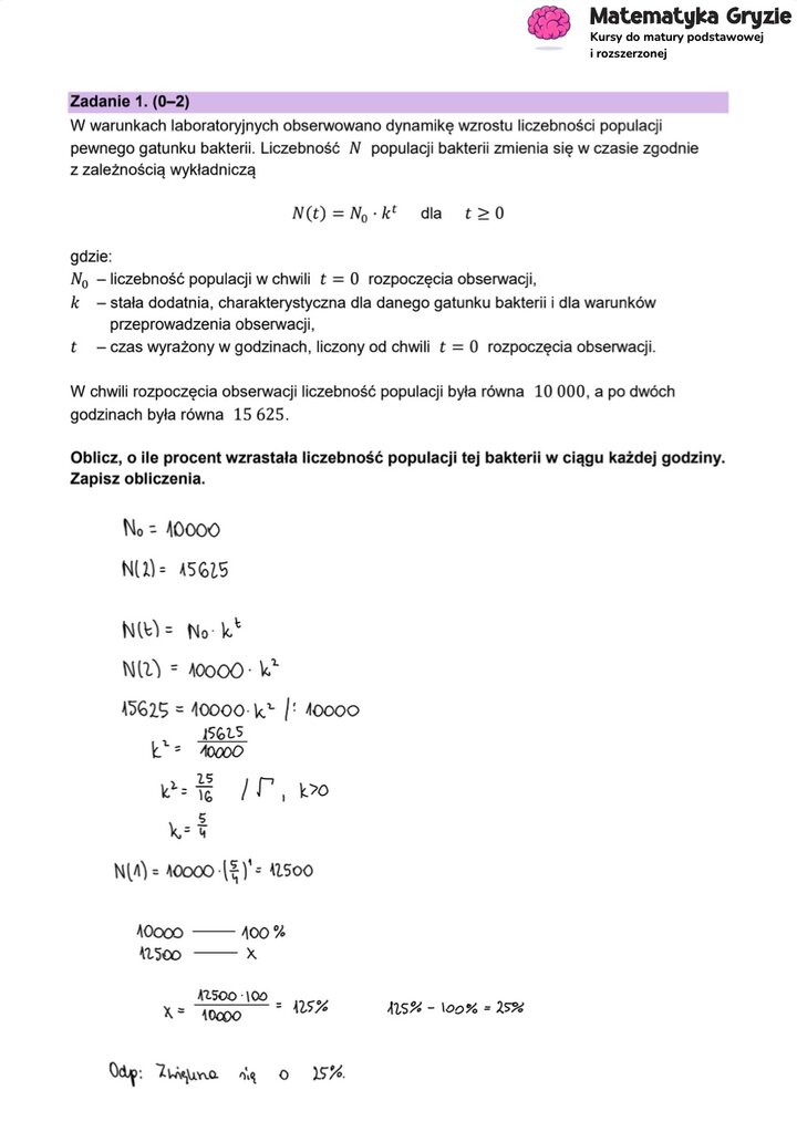 Fragment arkusza maturalnego z matematyki rozszerzonej - zadanie tekstowe, obliczenia logiczne.