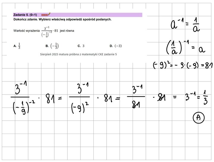 Potęgi i pierwiastki zadania maturalne