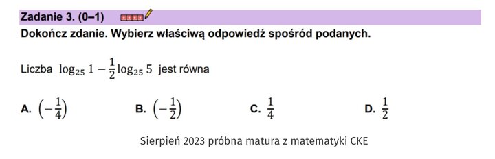 Logarytmy zadania maturalne