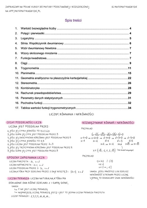 tablice do nowej matury z dopisanymi wzorami cz.1, tablice maturalne