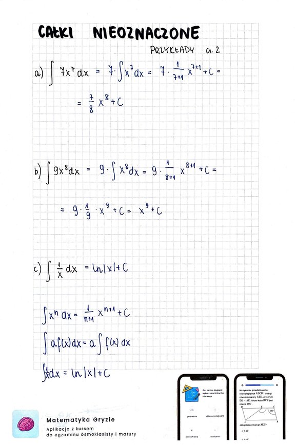 Całki nieoznaczone - przykłady cz. 2