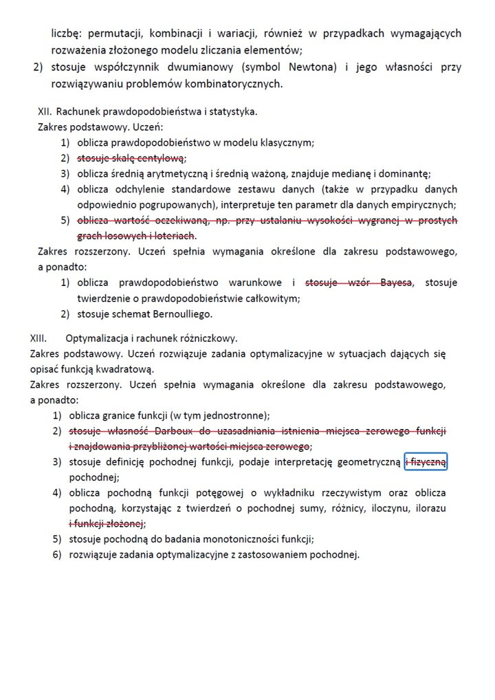 Wymagania na maturę z matematyki 2023 i 2024 