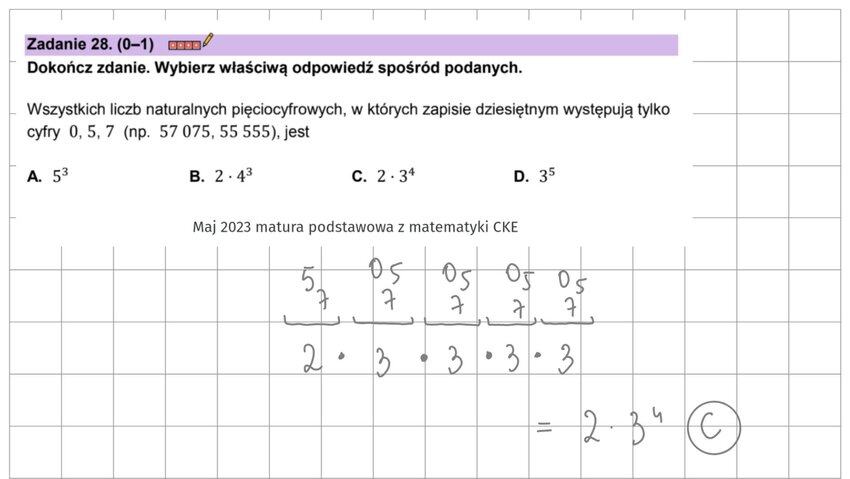 Kombinatoryka - zadania maturalne