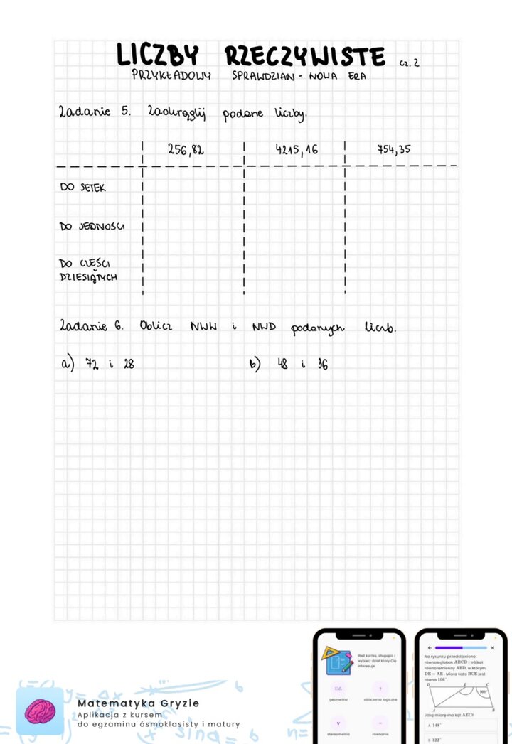 Zadania na sprawdzian Nowa Era - Liczby rzeczywiste