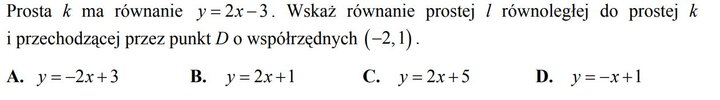 Fragment zadań z pewniakami maturalnymi z matematyki -  wyznaczanie równania prostej.