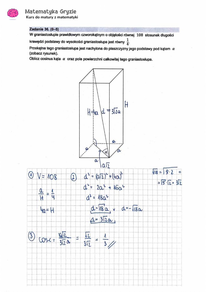 zadanie 36 matura z matematyki CKE formuła 2015