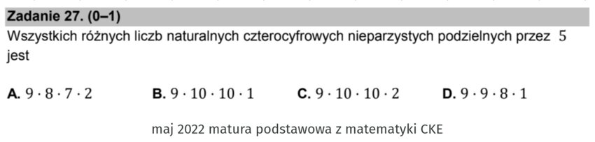 Kombinatoryka - zadania maturalne