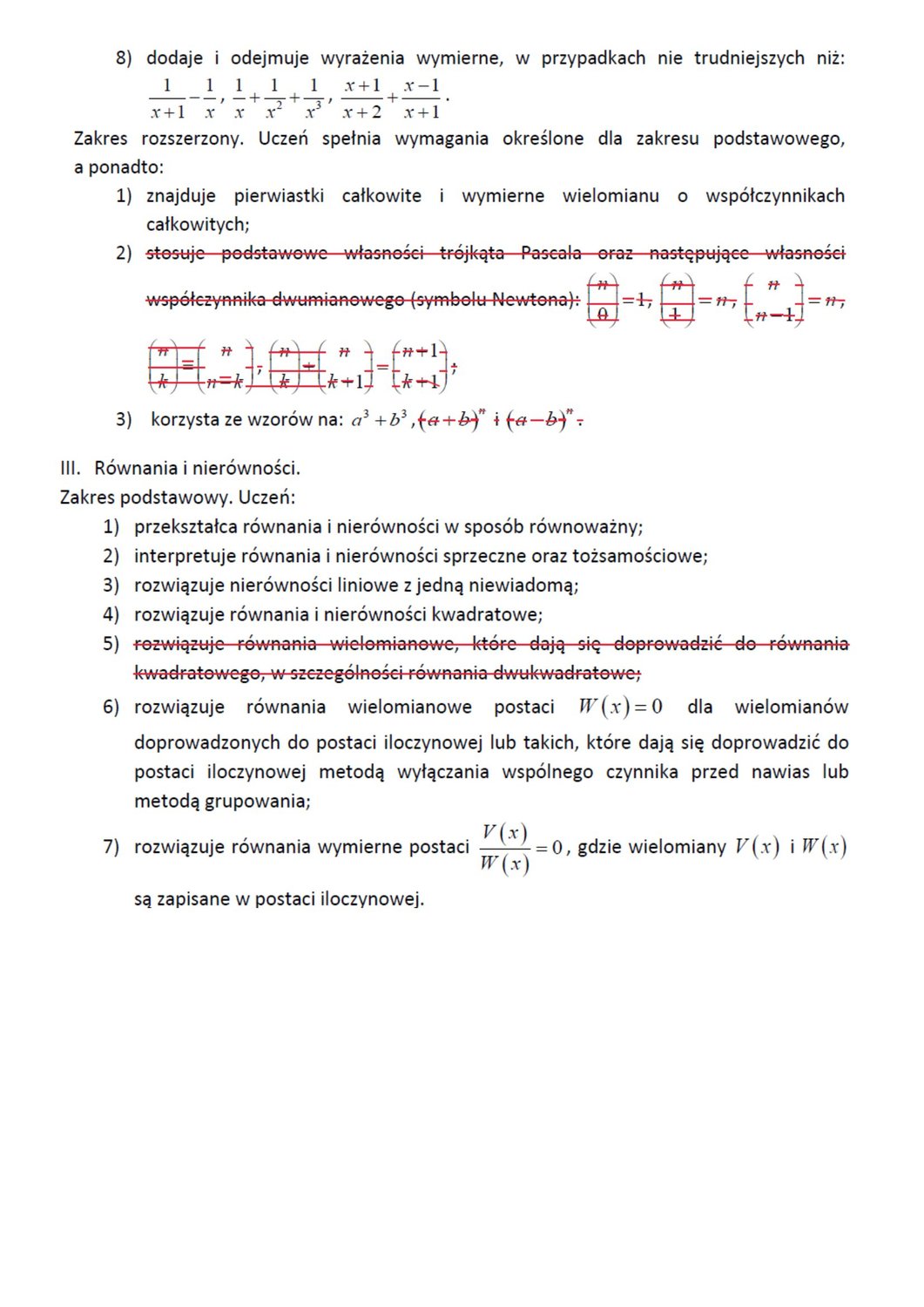 wymagania na maturę 