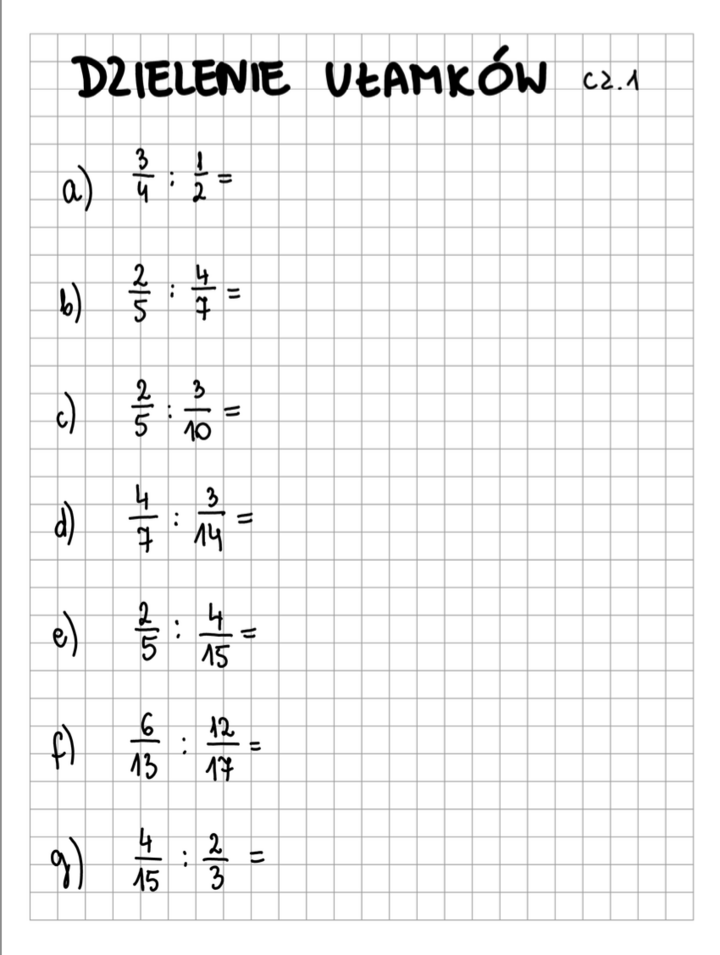 Dzielenie ułamków