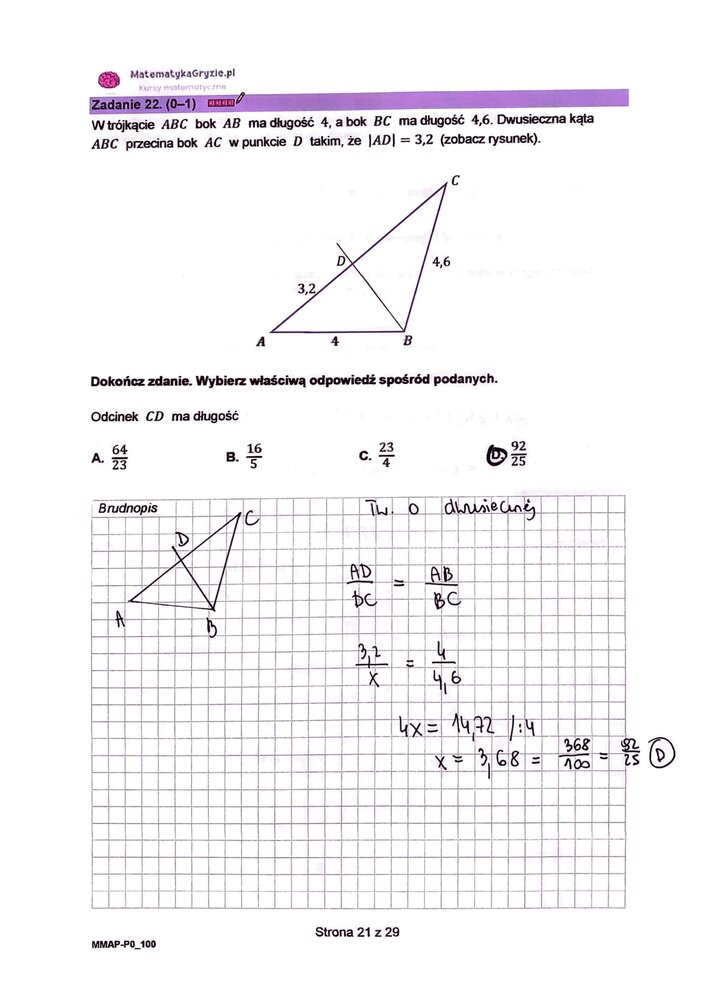 zadanie 22, matura próbna matematyka wrzesień 2022