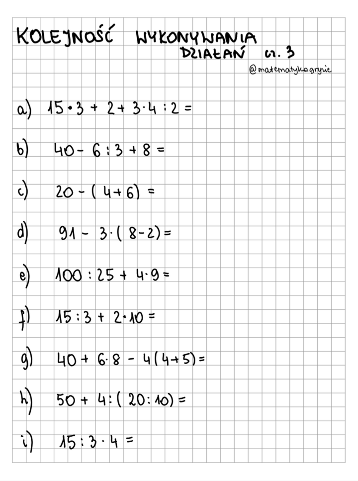 Kolejność wykonywania działań cz. 3