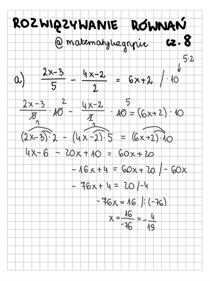 Rozwiązywanie równań cz. 8