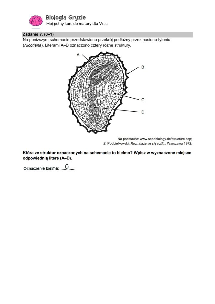 zadanie 7 matura CKE biologia formuła 2015