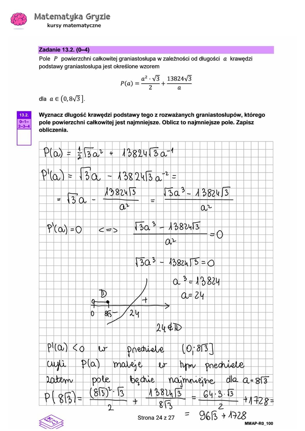 zadanie 13.2 matura rozszerzona CKE matematyka