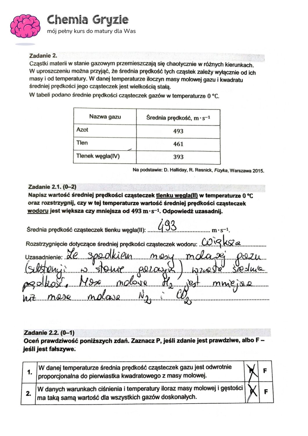 zadanie 2 matura CKE chemia formuła 2015