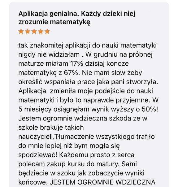 Opinie o kursie z matematyki.