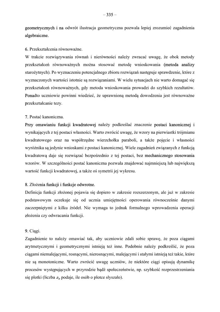 Fragment dokumentu z wymaganiami egzaminacyjnymi z matematyki do matury, zawierający opis celów i efektów kształcenia.
