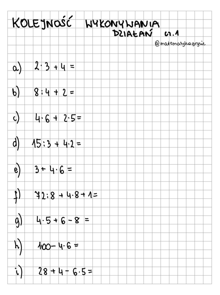 Kolejność wykonywania działań cz. 1