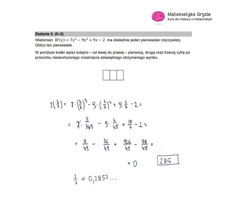 Stara matura zadanie 5