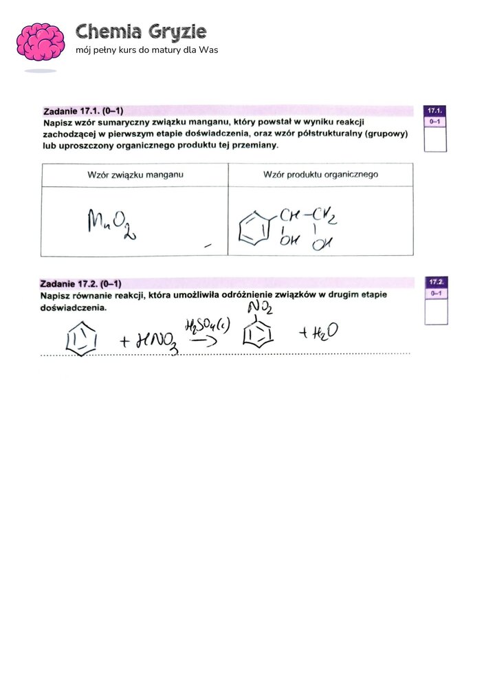 zadanie 17 matura CKE chemia