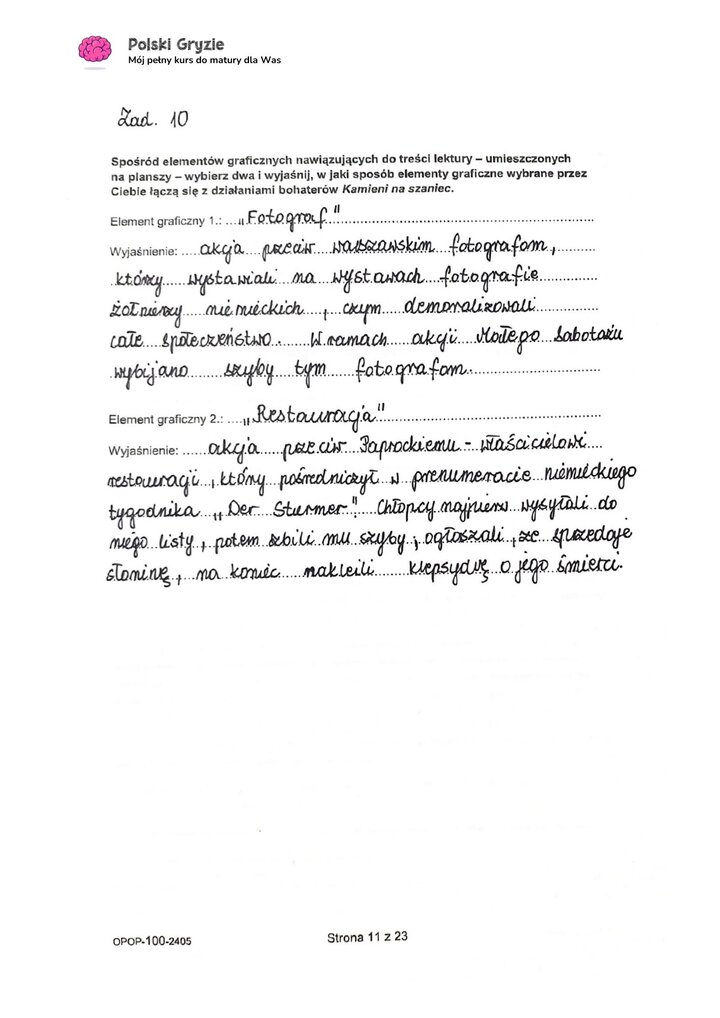 zadanie 10 egzamin ósmoklasisty CKE język polski