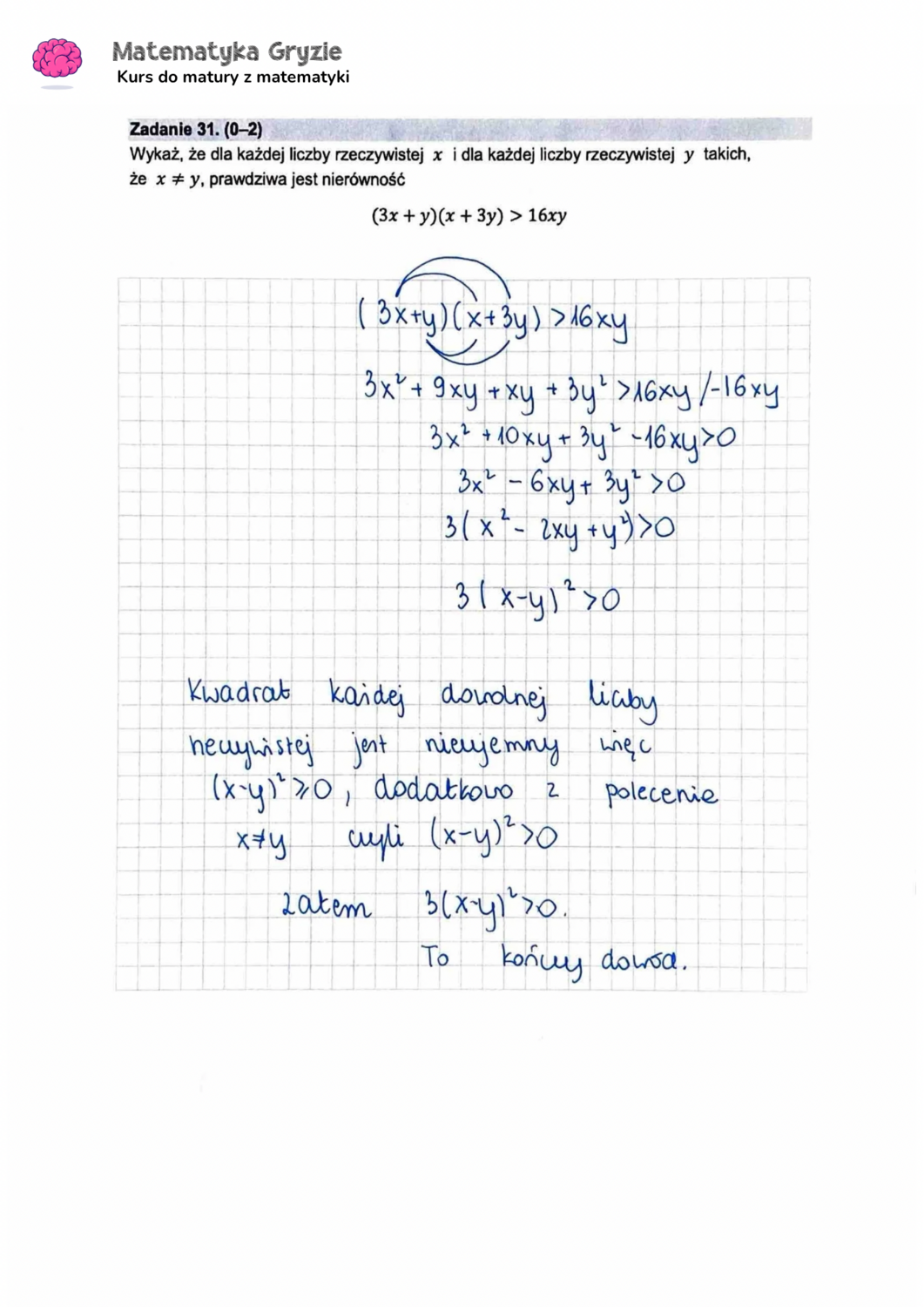 zadanie 31 matura z matematyki CKE formuła 2015