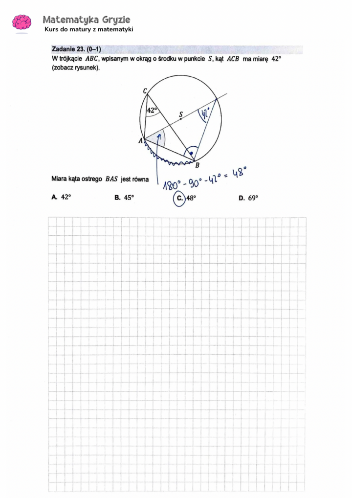 zadanie 23 matura z matematyki CKE formuła 2015