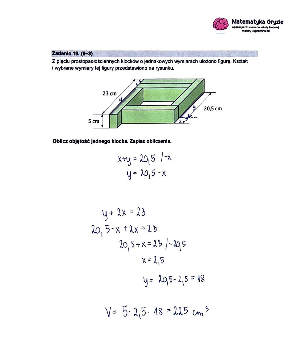 zadanie 19 Egzamin ósmoklasisty z matematyki 2023