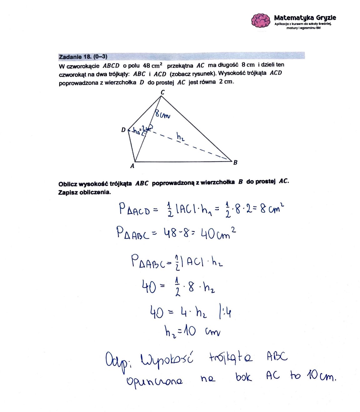 zadanie 18. Egzamin ósmoklasisty z matematyki