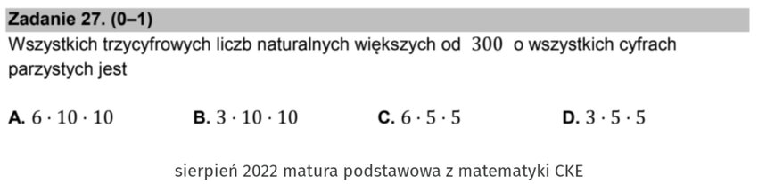 Kombinatoryka - zadania maturalne