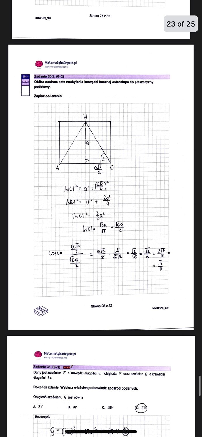 Zadanie 30.2 i 31, matura próbna z matematyki podstawowej Grudzień 2022