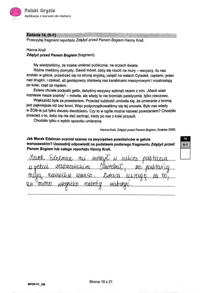 Fragment arkusza maturalnego z języka polskiego – pytania dotyczące wybranych lektur obowiązkowych.