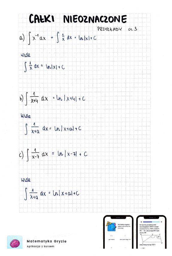 Całki nieoznaczone - przykłady cz. 3