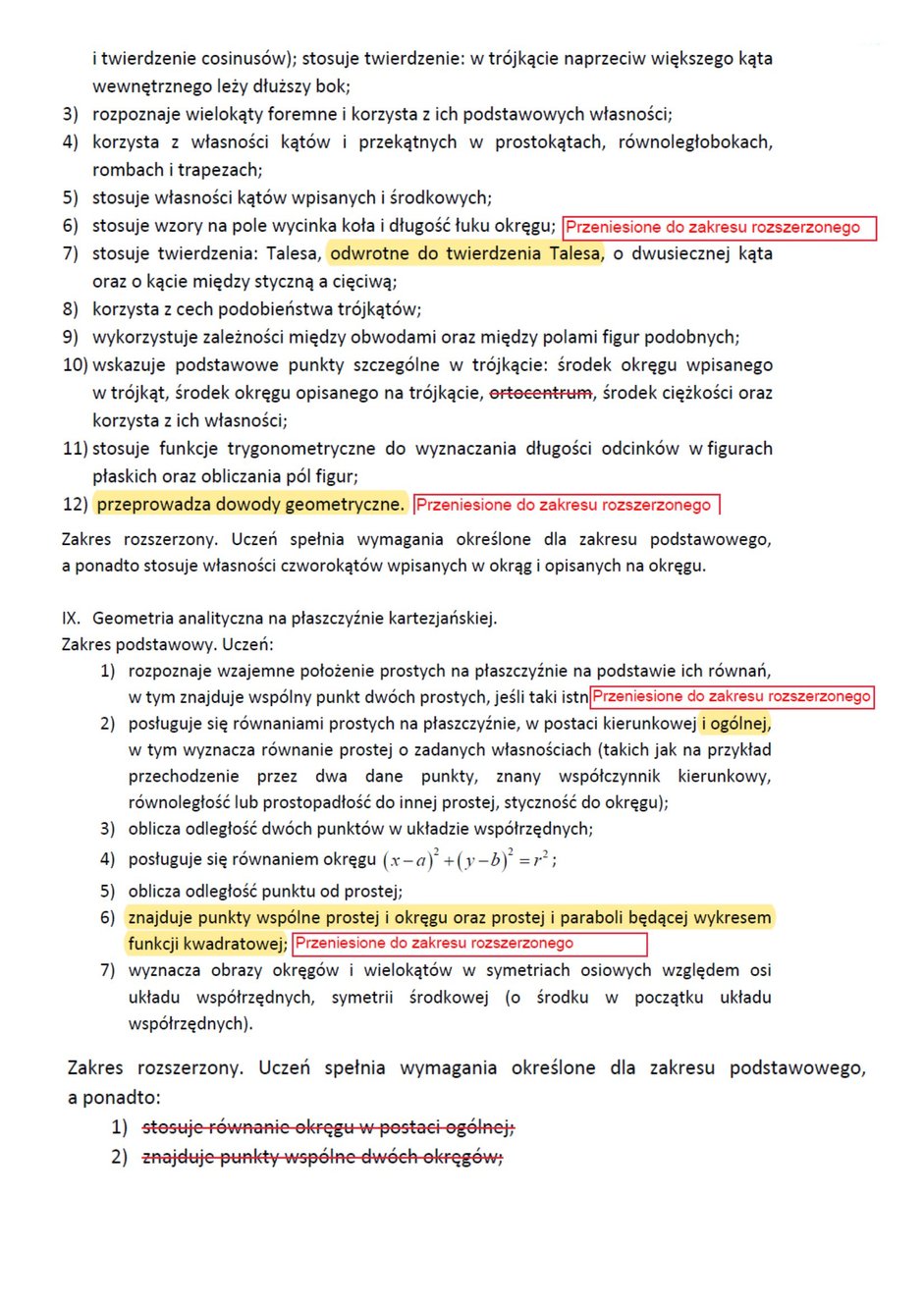 Wymagania na maturę z matematyki 2023 i 2024 