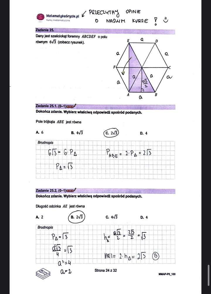Zadanie 25, matura próbna z matematyki podstawowej Grudzień 2022