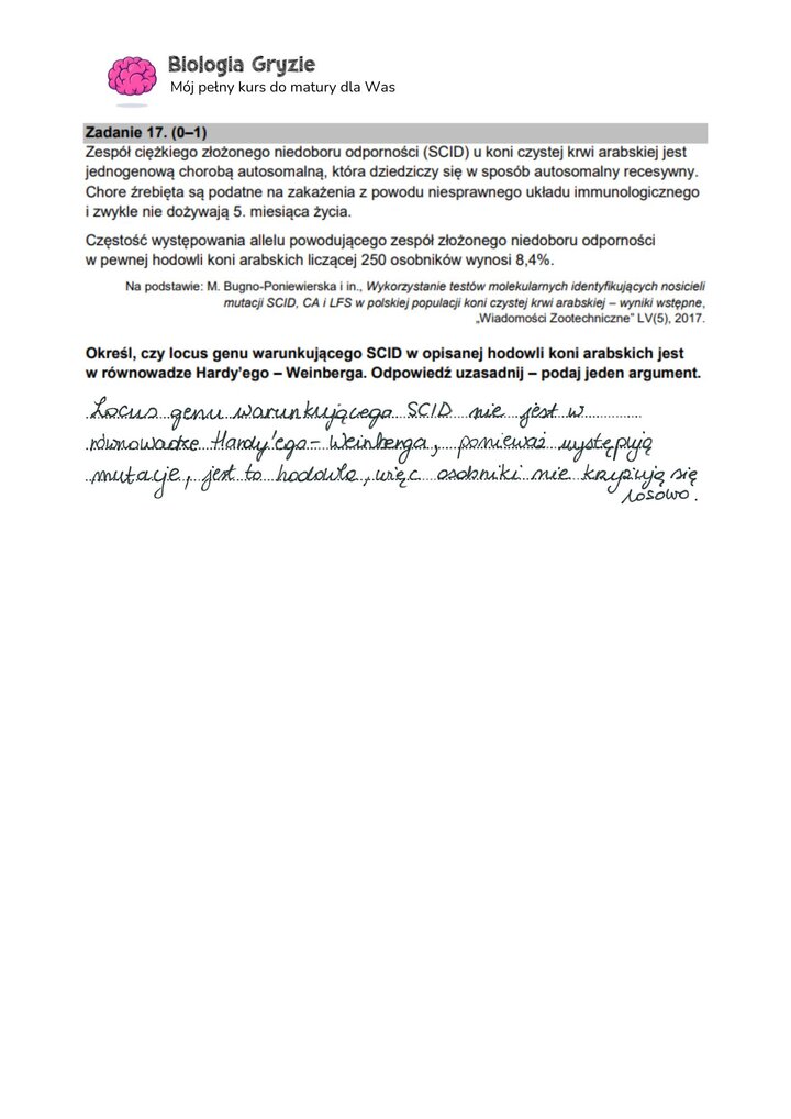 zadanie 17 matura CKE biologia formuła 2015