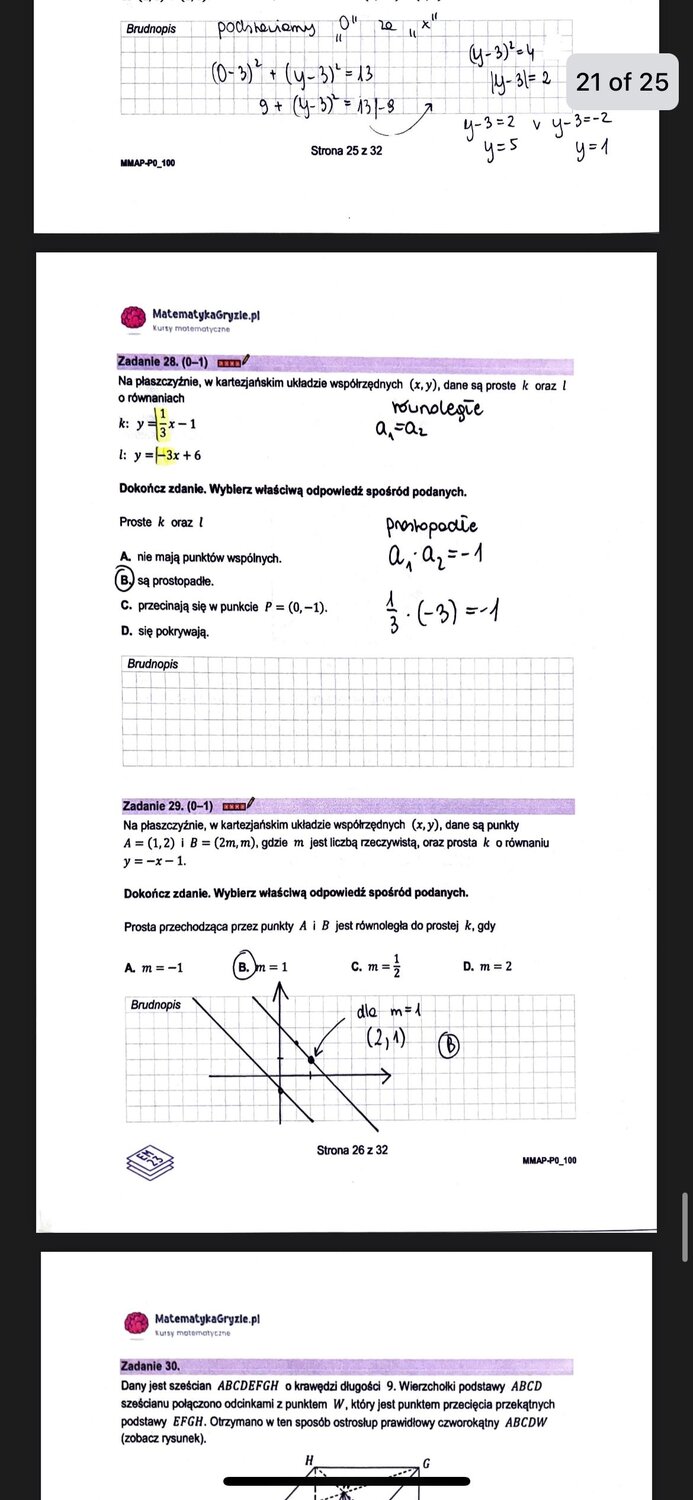 Zadanie 28 i 29, matura próbna z matematyki podstawowej Grudzień 2022