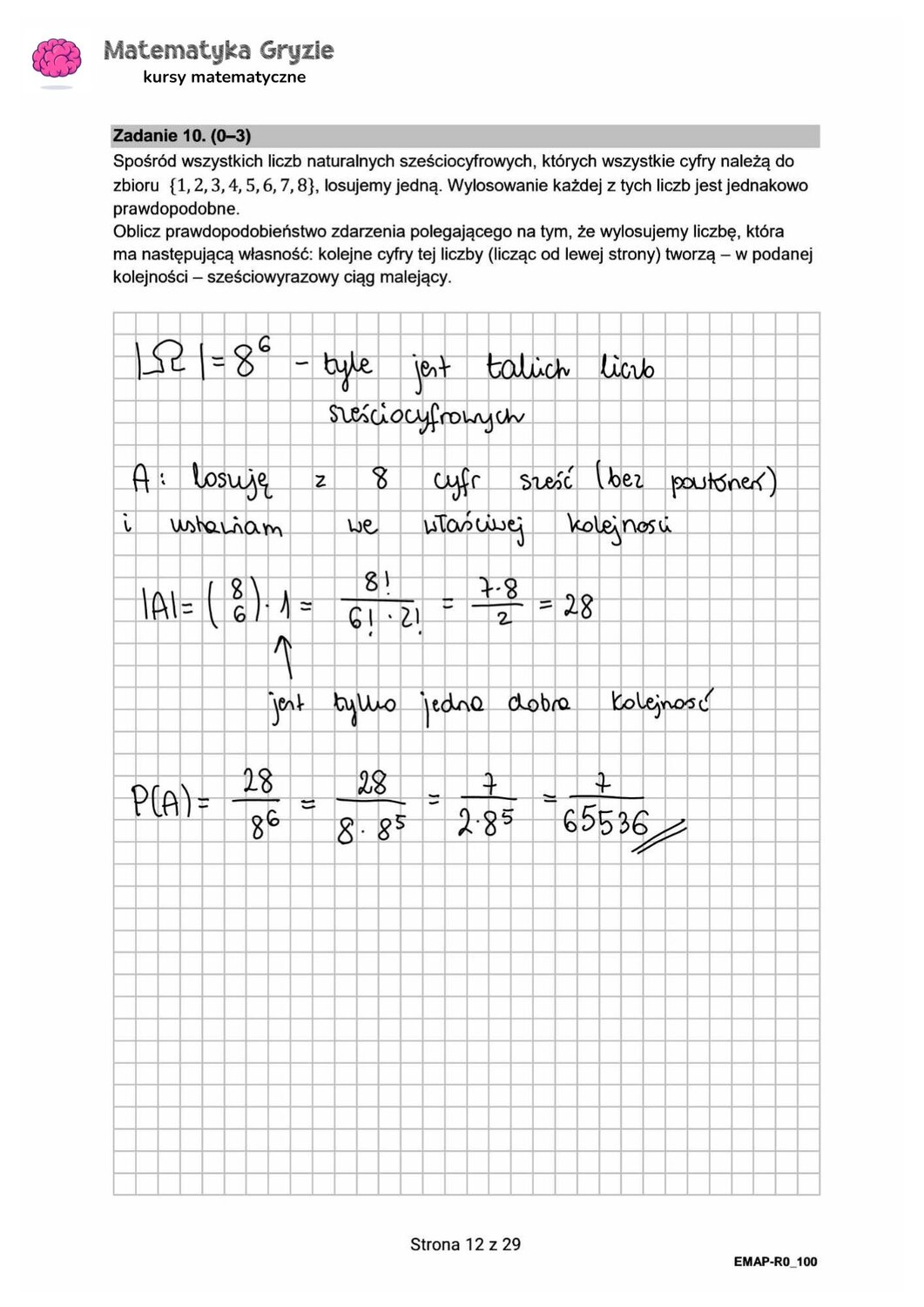 zadanie 10 matura CKE matematyka formuła 2015