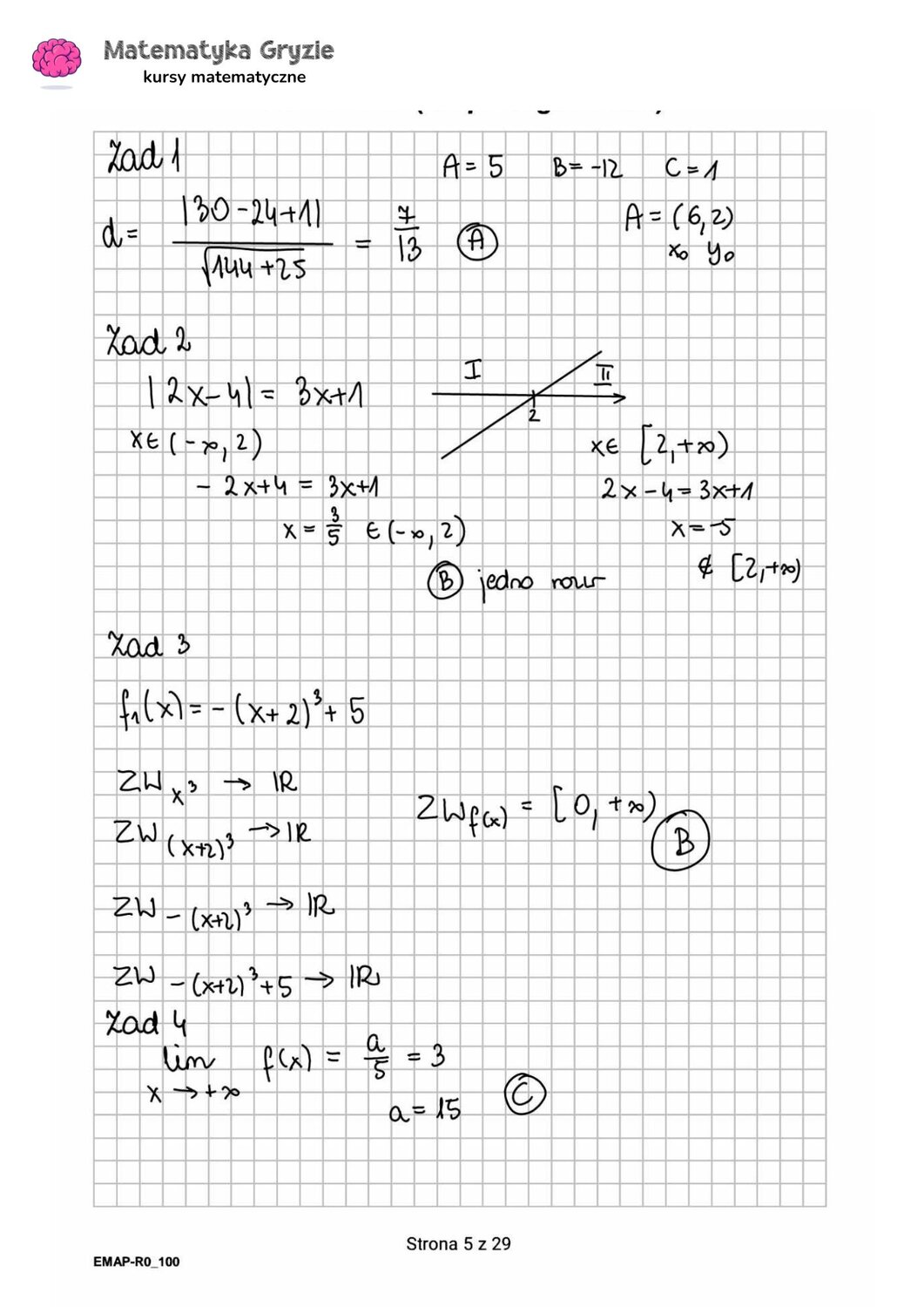 zadanie 1, 2, 3, 4 matura CKE matematyka formuła 2015