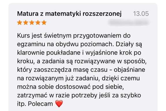 Opinie o kursie z matematyki.