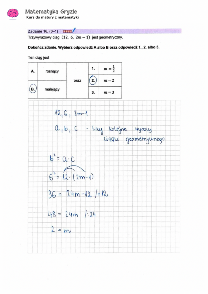 Zadanie 16  matura CKE matematyka