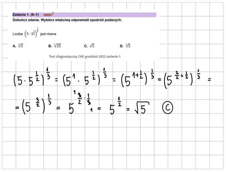 Potęgi i pierwiastki zadania maturalne