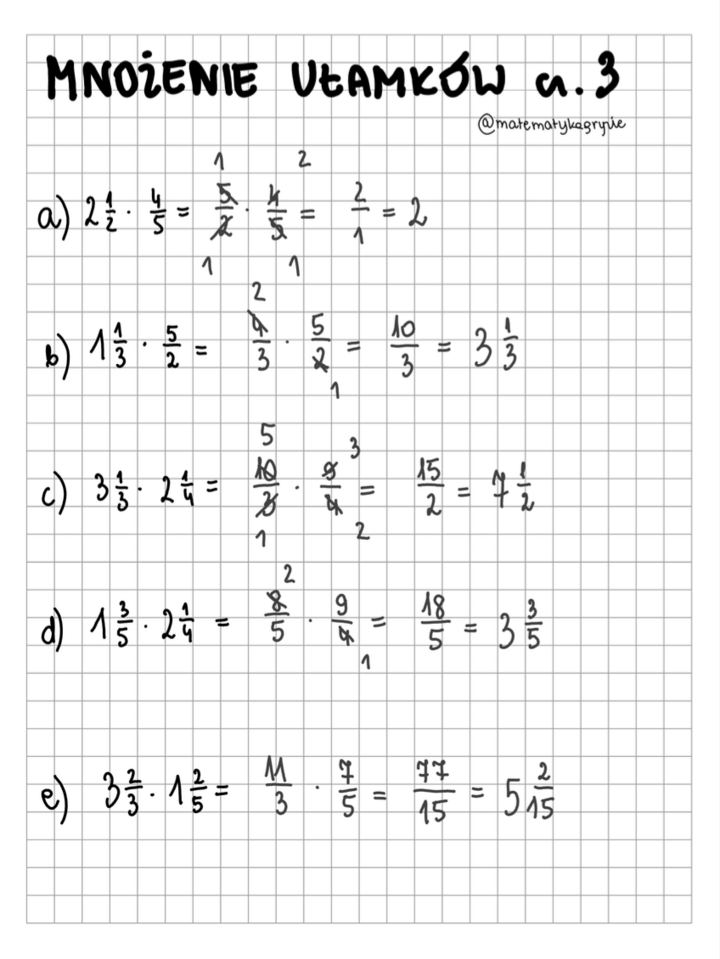Mnożenie ułamków